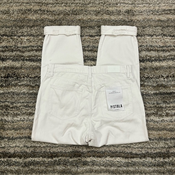 Pistola High Rise Relaxed Roller Jeans Sz 30 NWT | Pistola White Relaxed Fit - Picture 12 of 15